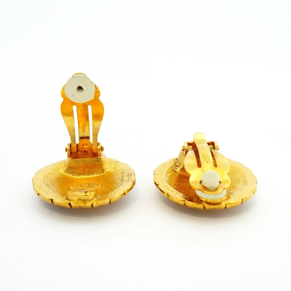 CHANEL Authentic Gold Logo Earrings - Picture 3 of 5